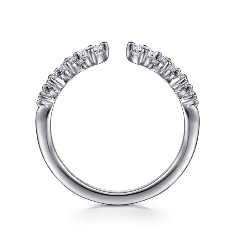 Open Ring Wedding Ring in 14k White Gold with Round Natural Diamond at Gabriel & Co. - Shot 2