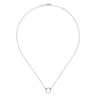 14K White Gold Open Diamond Circle Pendant Necklace - 0.13 ct