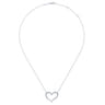 14K White Gold Open Diamond Heart Pendant Necklace - 0.75 ct