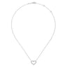 14K White Gold Open Diamond Heart Pendant Necklace - 0.23 ct