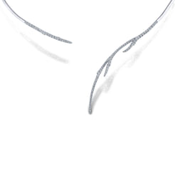 14K White Gold Open Diamond Pavé Branch Necklace