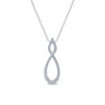 14K White Gold Open Diamond Pave Twisted Pendant Necklace - 0.42 ct