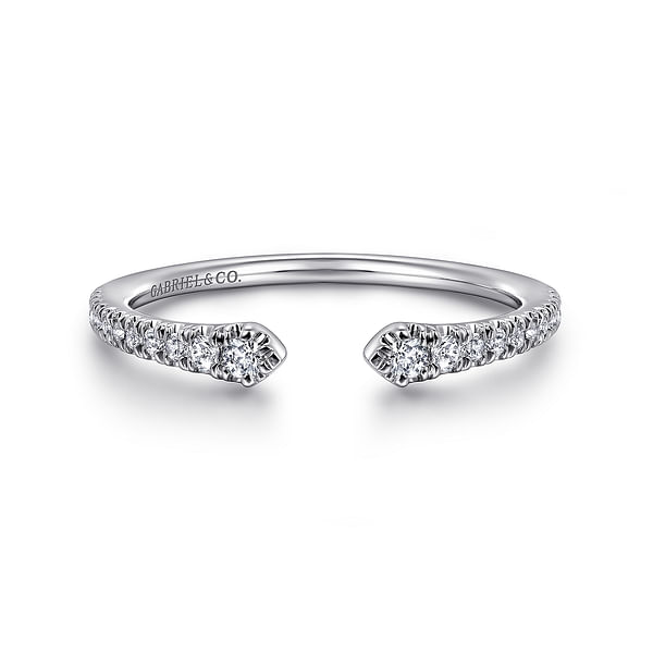 14K White Gold Open Diamond Stackable Ladies Ring @ $725. Shop Ladies ...