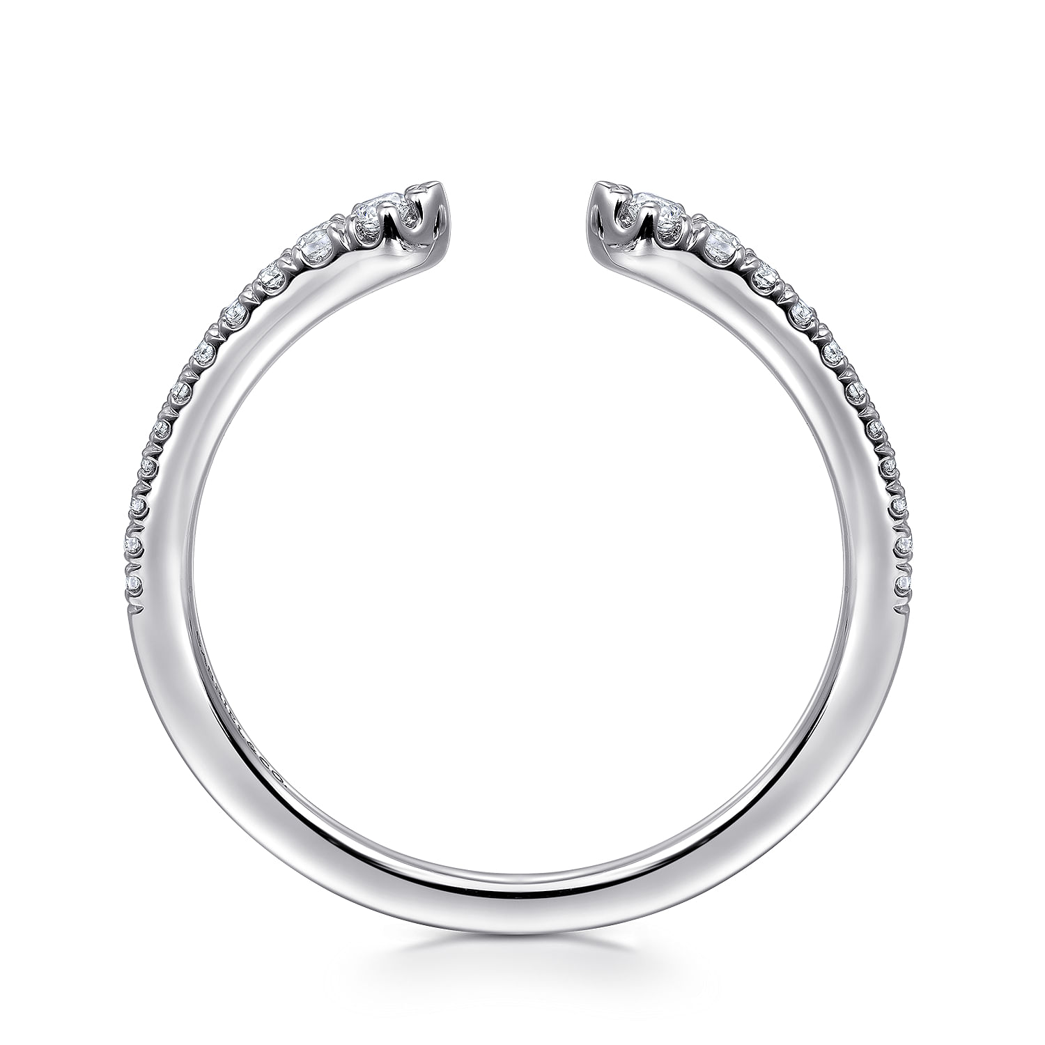 14K White Gold Open Diamond Stackable Ladies Ring