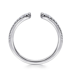 14K White Gold Open Diamond Stackable Ladies Ring