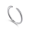 14K White Gold Open Diamond Tipped Stackable Ring - 0.05 ct