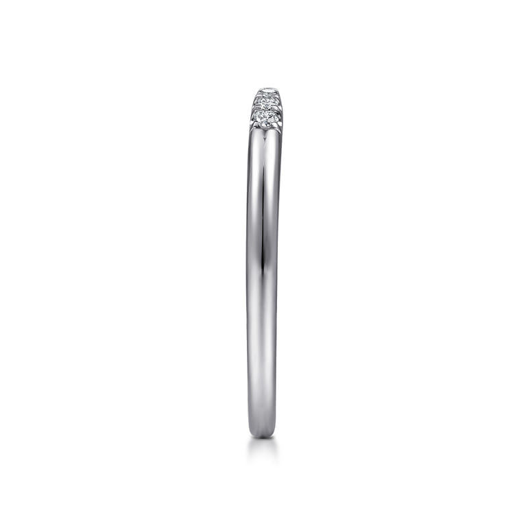 14K White Gold Open Diamond Tipped Stackable Ring - 0.05 ct - Shot 4