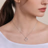 14K White Gold Open Heart Diamond Pendant Necklace - 0.45 ct