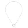 14K White Gold Open Heart Diamond Pendant Necklace - 0.5 ct