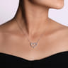 14K White Gold Open Heart Diamond Pendant Necklace - 0.5 ct