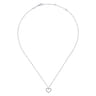 14K White Gold Open Heart Diamond Pendant Necklace - 0.13 ct