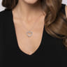 14K White Gold Open Heart Diamond Pendant Necklace - 0.13 ct