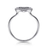 14K White Gold Open Heart Diamond Ring - 0.12 ct