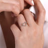 14K White Gold Open Heart Diamond Ring - 0.12 ct