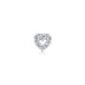 14K White Gold Open Heart Diamond Single Stud Earrings - 0.03 ct