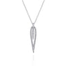 14K White Gold Open Teardrop Diamond Pendant Necklace - 0.32 ct