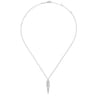 14K White Gold Open Teardrop Diamond Pendant Necklace - 0.32 ct
