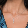 14K White Gold Open Teardrop Diamond Pendant Necklace - 0.32 ct