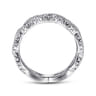 14K White Gold Open Twisted Diamond Stackable Ring - 0.4 ct