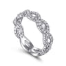 14K White Gold Open Twisted Diamond Stackable Ring - 0.4 ct