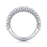 Fancy Wedding Ring in 14k White Gold with Oval Natural Diamond at Gabriel & Co.