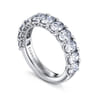 Fancy Wedding Ring in 14k White Gold with Oval Natural Diamond at Gabriel & Co.