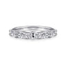 Fancy Wedding Ring in 14k White Gold with Oval Natural Diamond at Gabriel & Co.