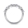 Fancy Wedding Ring in 14k White Gold with Oval Natural Diamond at Gabriel & Co.