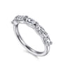 Fancy Wedding Ring in 14k White Gold with Oval Natural Diamond at Gabriel & Co.