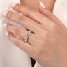 Fancy Wedding Ring in 14k White Gold with Oval Natural Diamond at Gabriel & Co.