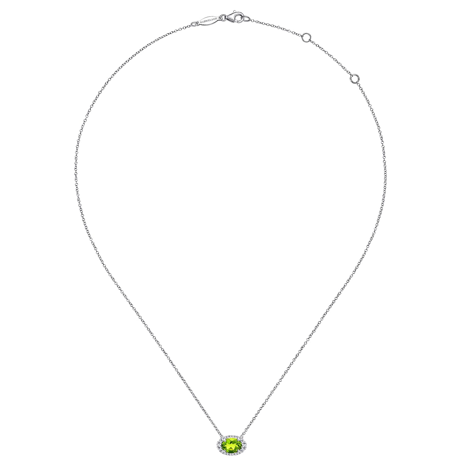 お気に入り Peridot Oval Gold White 14K and Pendant Halo Diamond イエローゴールド