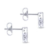14K White Gold Oval Ruby and Diamond Halo Stud Earrings - 0.16 ct