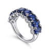 Fancy Wedding Ring in 14k White Gold with Oval Sapphire at Gabriel & Co.