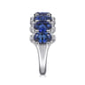 Fancy Wedding Ring in 14k White Gold with Oval Sapphire at Gabriel & Co.