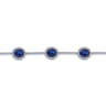 14K White Gold Oval Sapphire and Diamond Halo Station Tennis Bracelet - 0.76 ct