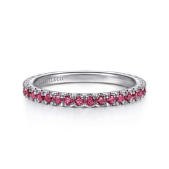 14K White Gold PT - Pink Tourmaline Ladies Ring