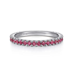 14K White Gold PT - Pink Tourmaline Ladies Ring