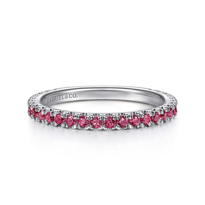 14K White Gold PT - Pink Tourmaline Ladies Ring