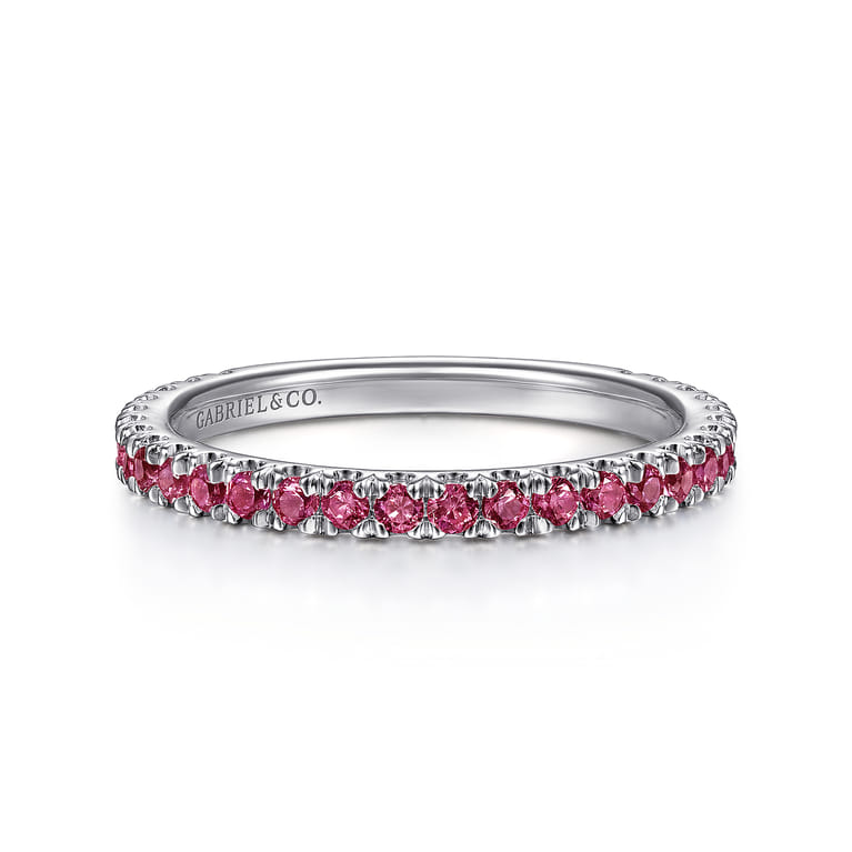 14K White Gold PT - Pink Tourmaline Ladies Ring - Shot 1