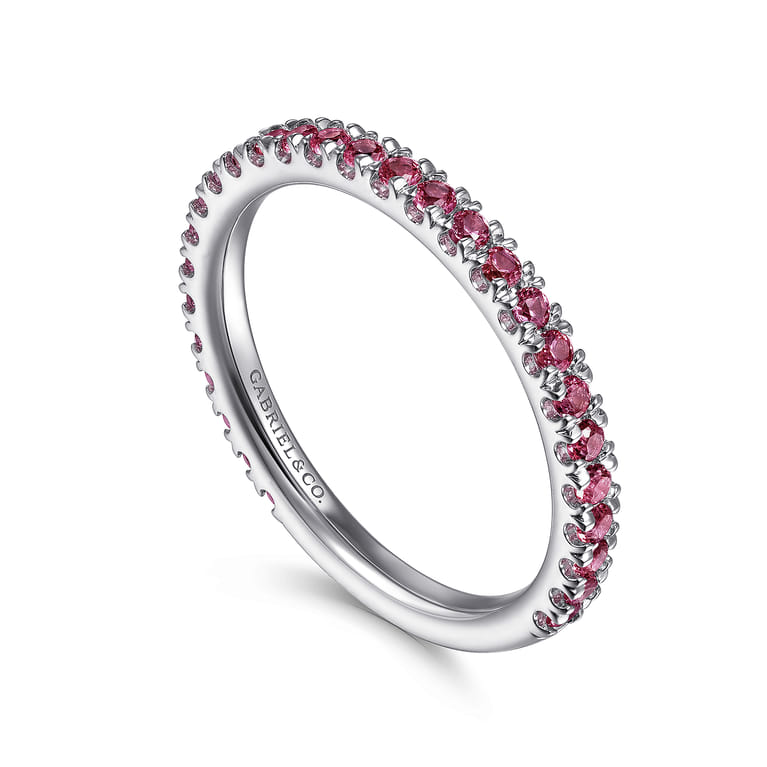 14K White Gold PT - Pink Tourmaline Ladies Ring - Shot 3
