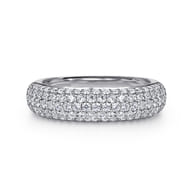14K White Gold Pave Diamond Anniversary Band