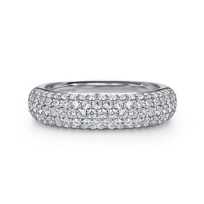 14K White Gold Pave Diamond Anniversary Band