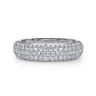 Straight Wedding Ring in 14k White Gold with Round Natural Diamond at Gabriel & Co.