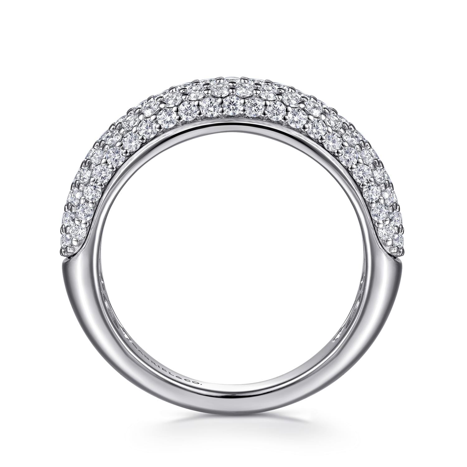 Straight Wedding Ring in 14k White Gold with Round Natural Diamond at Gabriel & Co. - Shot 2