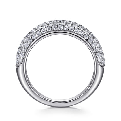 14K White Gold Pave Diamond Anniversary Band