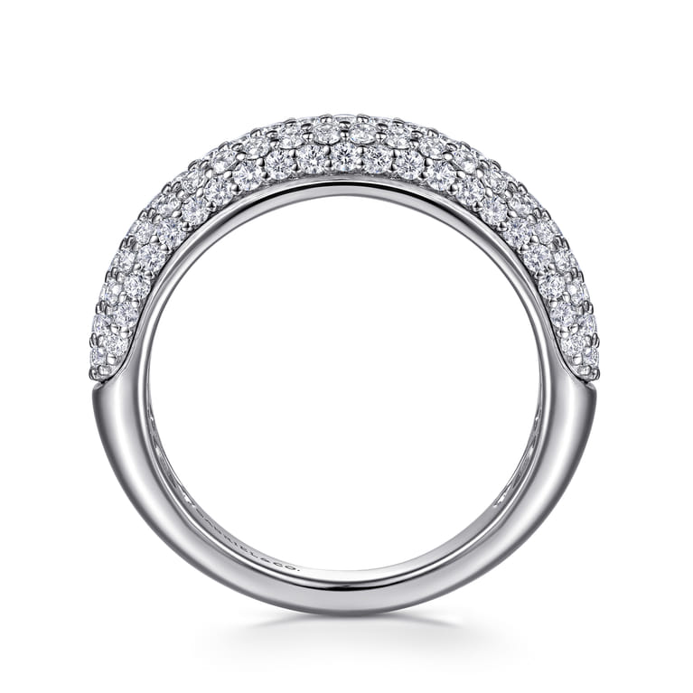 Straight Wedding Ring in 14k White Gold with Round Natural Diamond at Gabriel & Co. - Shot 2