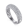 Straight Wedding Ring in 14k White Gold with Round Natural Diamond at Gabriel & Co.