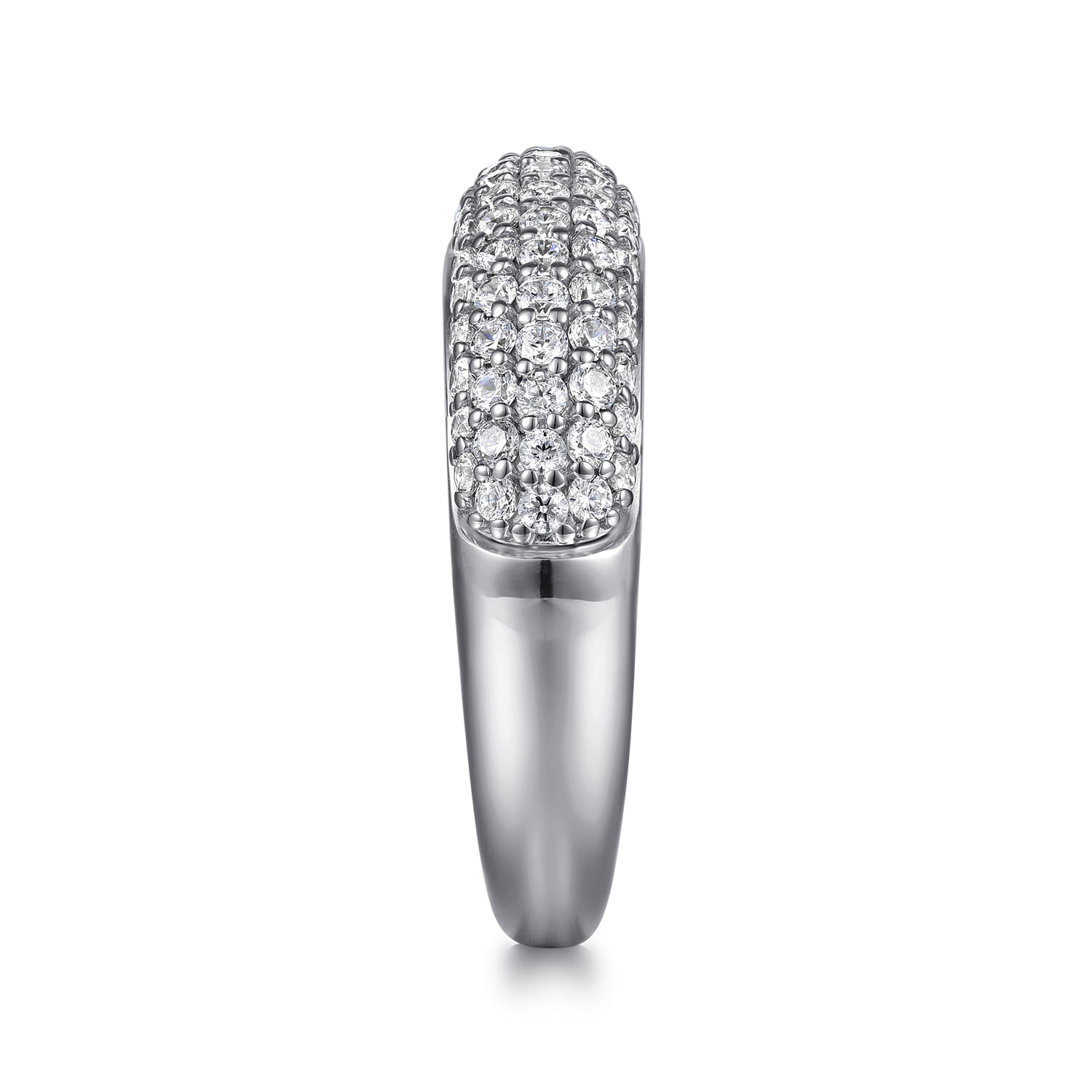 Straight Wedding Ring in 14k White Gold with Round Natural Diamond at Gabriel & Co. - Shot 4