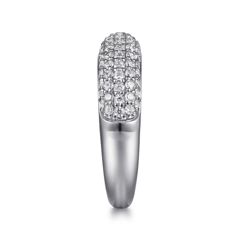 Straight Wedding Ring in 14k White Gold with Round Natural Diamond at Gabriel & Co. - Shot 4