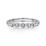 14K White Gold Pave Diamond Anniversary Band